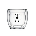 Cartoon Bear Double-Wall Glass Coffee Cup - Heat-Resistant Insulated Mug