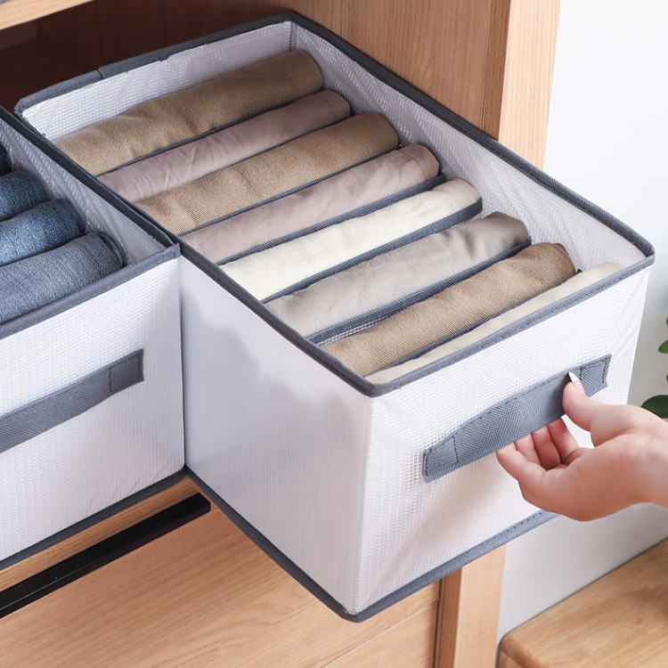 Foldable Clothes Storage Boxes with Clear Window - Stackable Closet Drawer Organizers