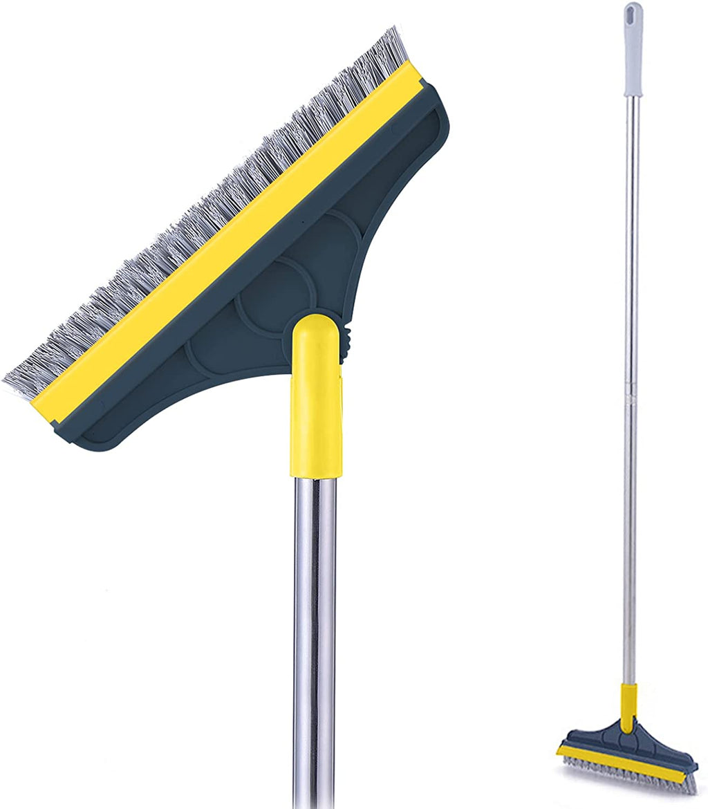 2-in-1 Stainless Steel Scrub Brush - Adjustable Long Handle with Detachable V-Shaped Head