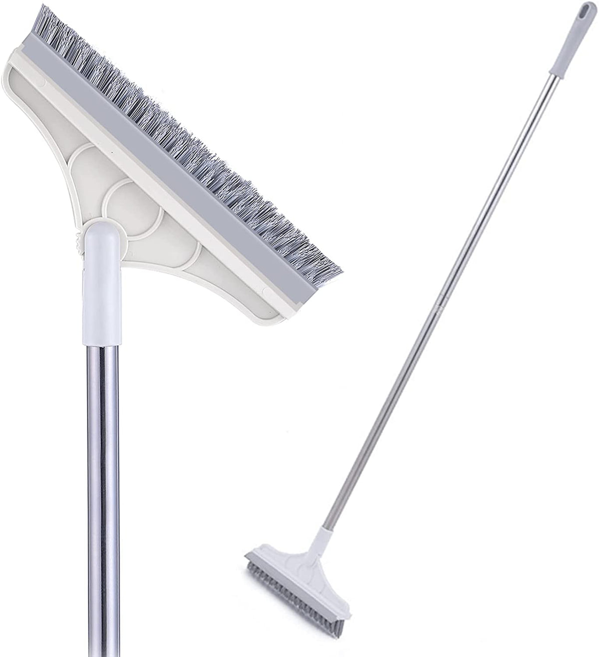 2-in-1 Stainless Steel Scrub Brush - Adjustable Long Handle with Detachable V-Shaped Head