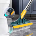 2-in-1 Stainless Steel Scrub Brush - Adjustable Long Handle with Detachable V-Shaped Head