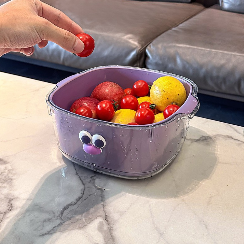 Fruit & Vegetable Washing Basket with Drain Holes - Kitchen Produce Strainer