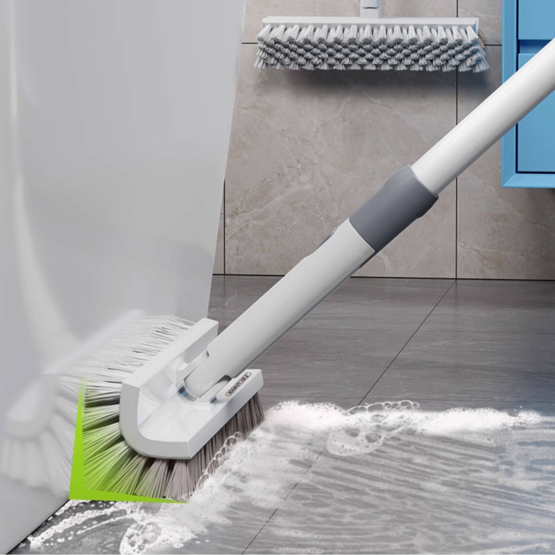 Premium Bathroom Floor Scrub Brush - Ergonomic Handle Tile & Shower Cleaner