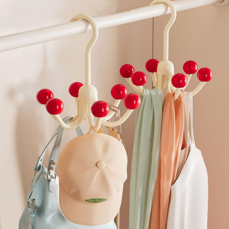 360° Rotating 6-Hook Storage Rack - Multi-Claw Hanging Organizer