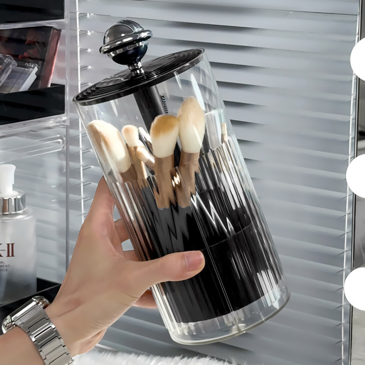 Automatic Lifting Makeup Brush Organizer - Cosmetic Storage Box