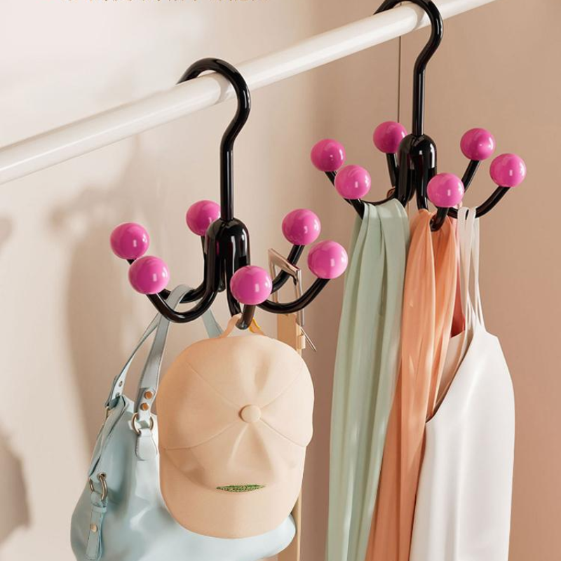 360° Rotating 6-Hook Storage Rack - Multi-Claw Hanging Organizer