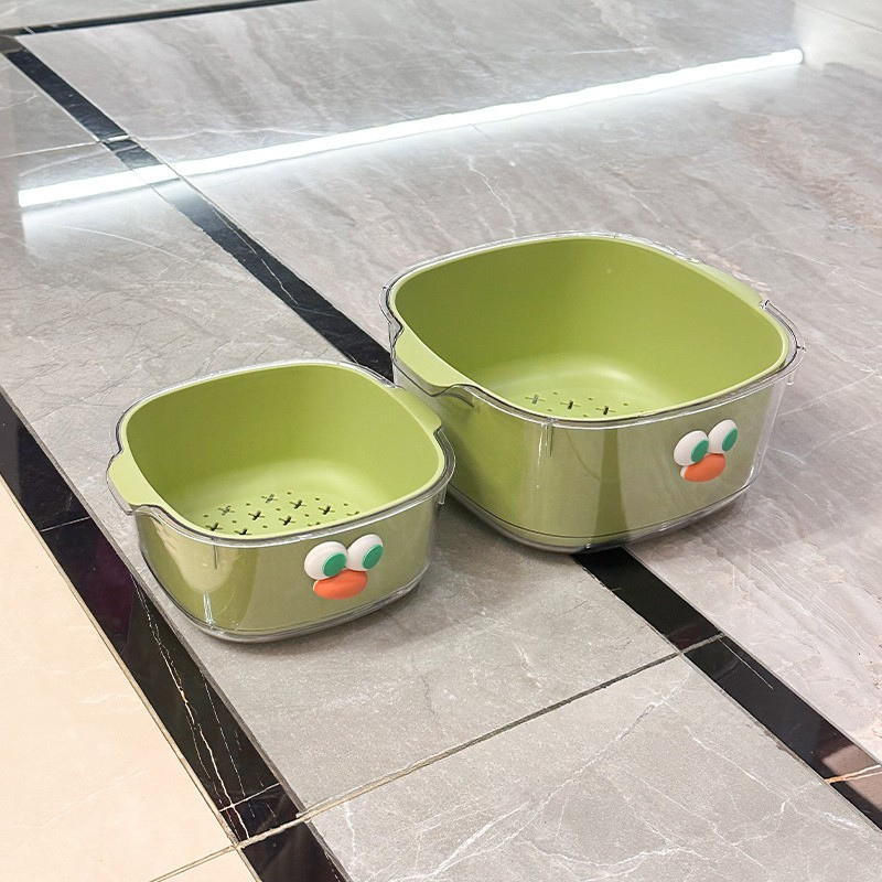 Fruit & Vegetable Washing Basket with Drain Holes - Kitchen Produce Strainer