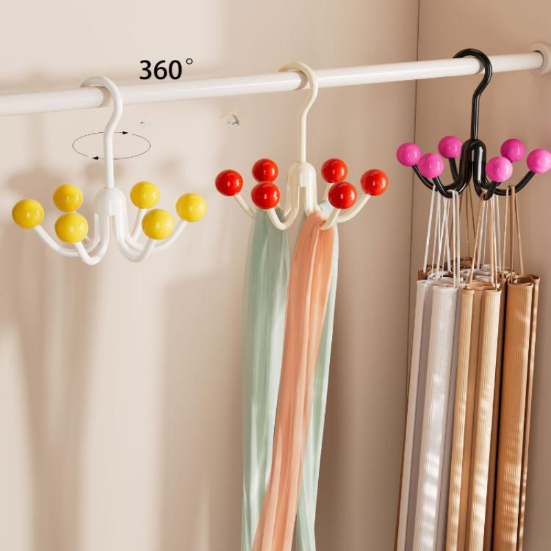360° Rotating 6-Hook Storage Rack - Multi-Claw Hanging Organizer