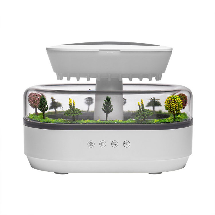Raindrop Humidifier with Plant Landscape Ambient Light