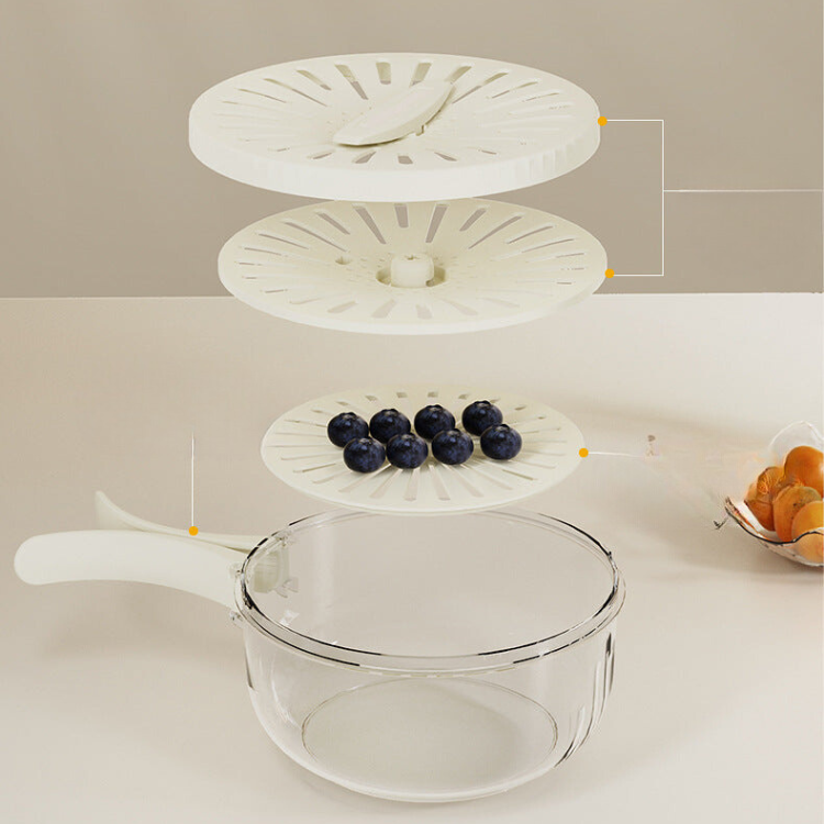 Drain Basket with Lid - Kitchen Washing & Storage Box with Ventilation