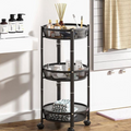 3-Tier Rotating Kitchen Storage Rack - Foldable Movable Cabinet Organizer