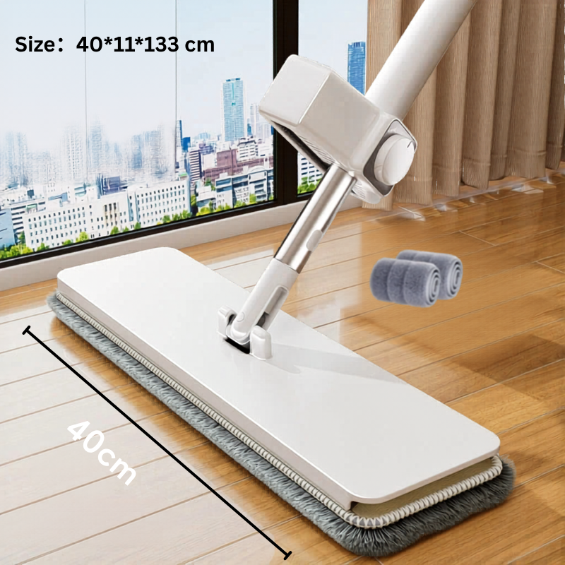 Wet & Dry Flat Mop - Flexible Floor Cleaner for Hard Surfaces