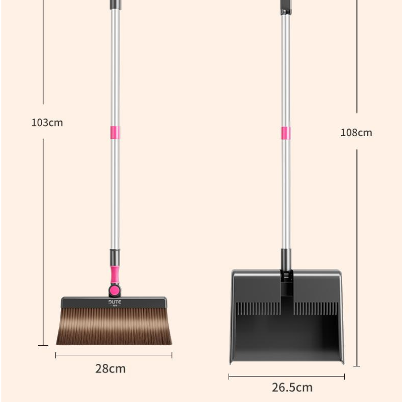 Wall-Mounted Broom and Dustpan Set - Non-Stick Hair Design Compact Sweeping Kit