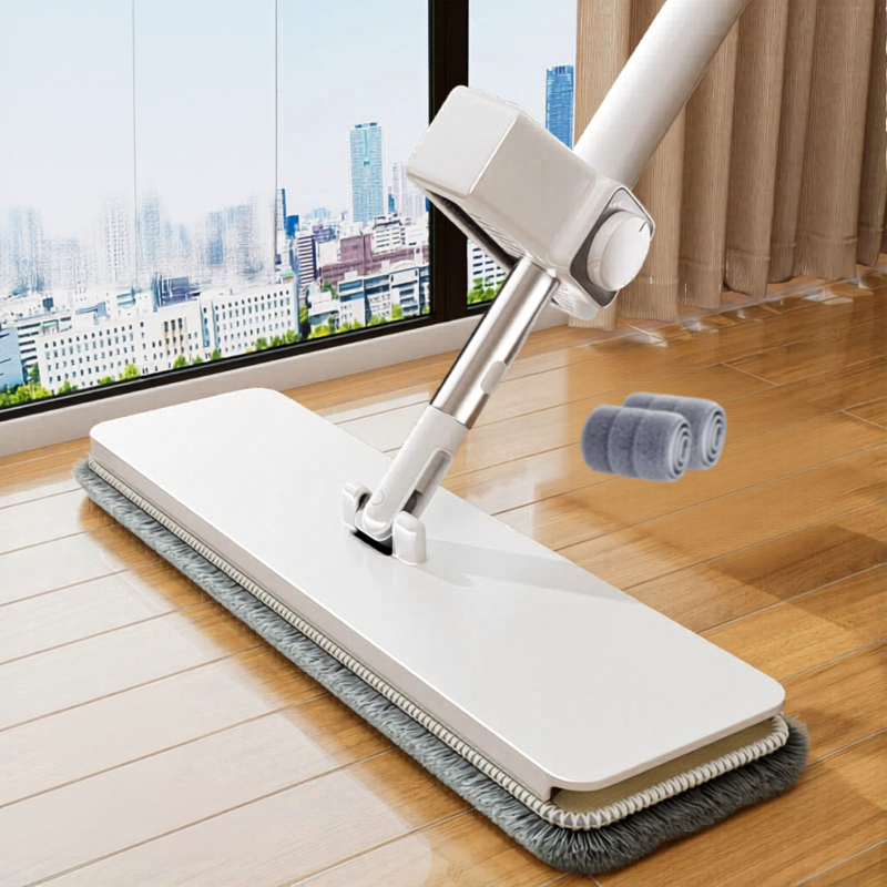 Wet & Dry Flat Mop - Flexible Floor Cleaner for Hard Surfaces