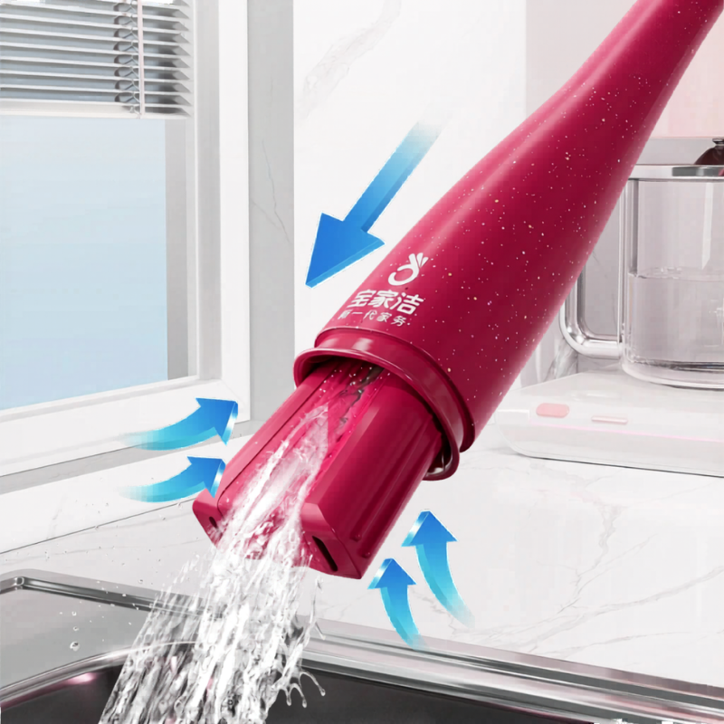 Mini Self-Wringing Sponge Mop - Compact Spill Cleaner for Sinks & Counters
