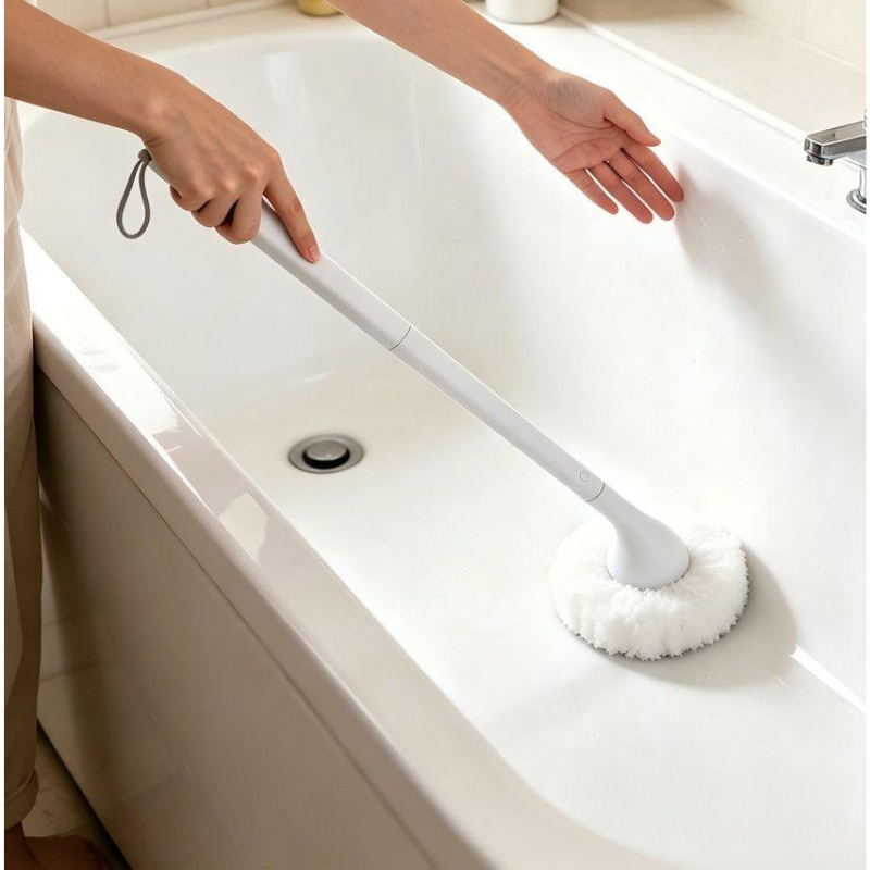 Soft Bristle Bathroom Cleaning Brush - Gentle Scrub Brush for Tile, Sinks & Toilets