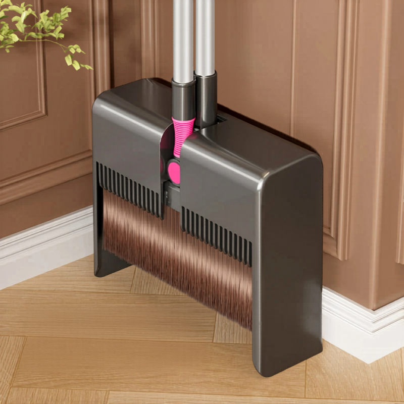 Wall-Mounted Broom and Dustpan Set - Non-Stick Hair Design Compact Sweeping Kit