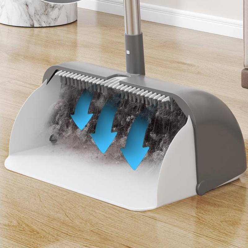 Wall-Mounted Broom & Dustpan Set - Space-Saving Sweeping Kit