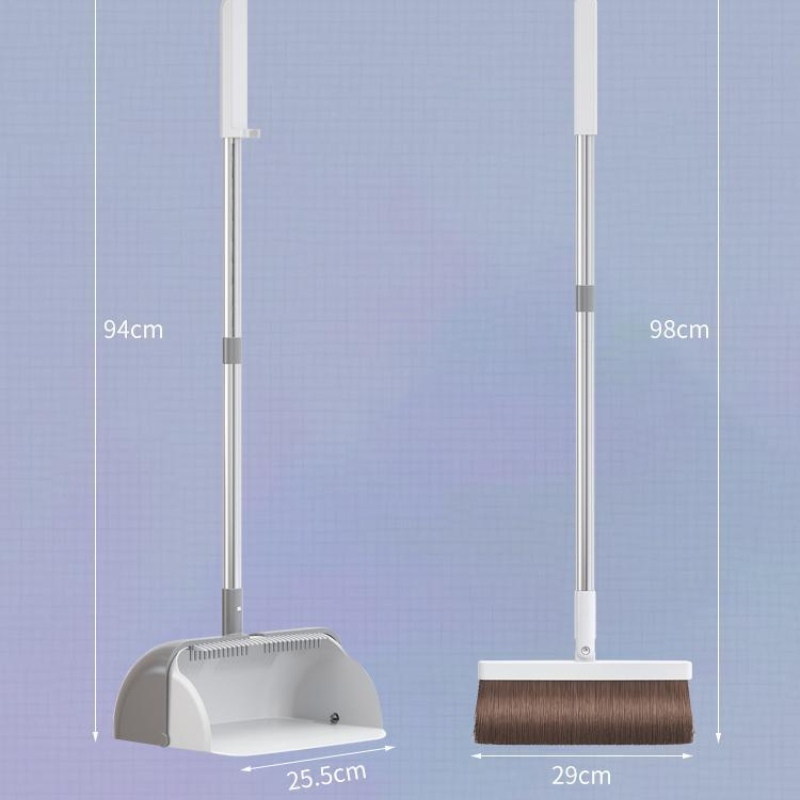 Wall-Mounted Broom & Dustpan Set - Space-Saving Sweeping Kit