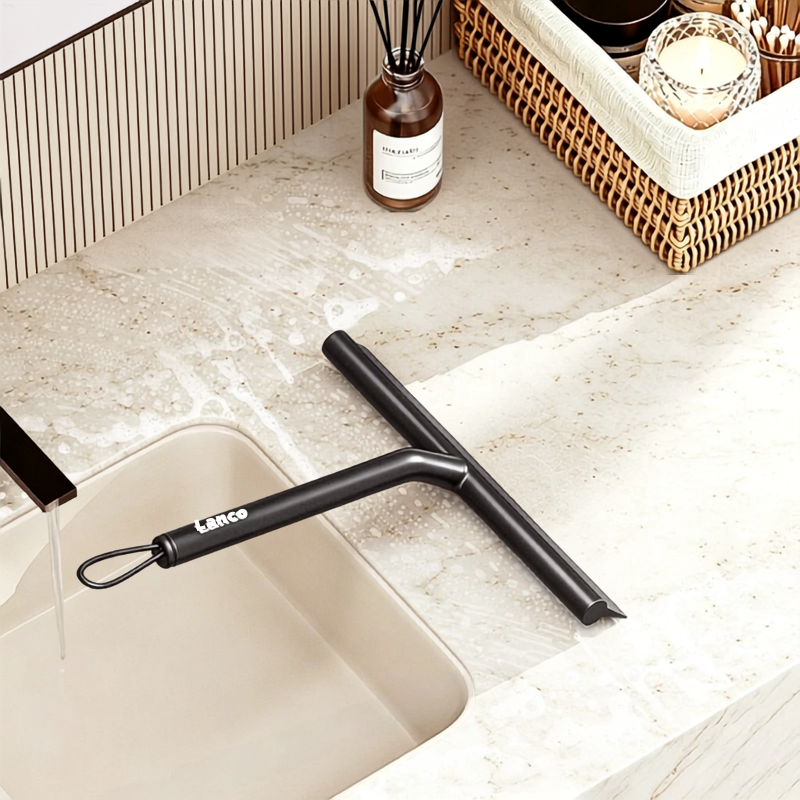 Silicone Window Squeegee - Streak-Free Glass & Shower Door Cleaner
