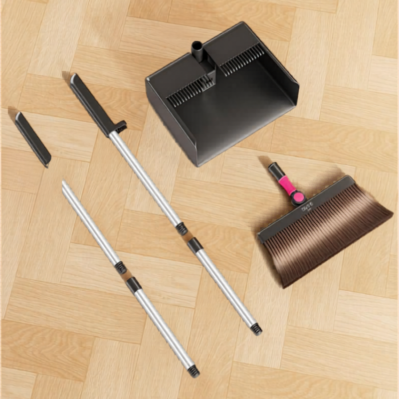 Wall-Mounted Broom and Dustpan Set - Non-Stick Hair Design Compact Sweeping Kit