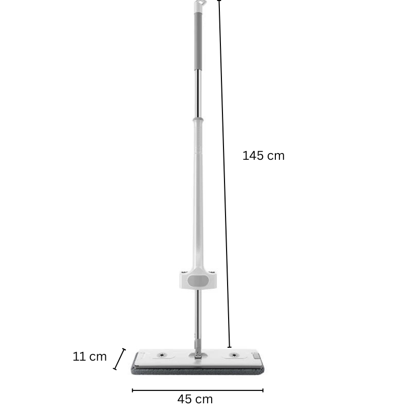 Hands-Free Flat Mop - No-Touch Wet & Dry Floor Cleaning System
