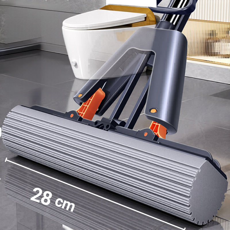 Easy Wring Sponge Mop - Built-In Wringer for Wet & Dry Floor Cleaning