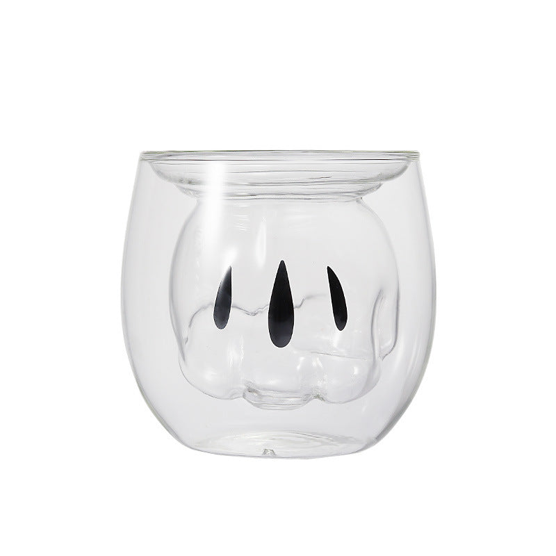 Bear Paw Double-Wall Glass Cup - Insulated Coffee & Tea Glass (200ml)