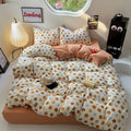 Autumn Pumpkin Print Bedding Set - Fall-Themed Duvet Cover & Sheet Set