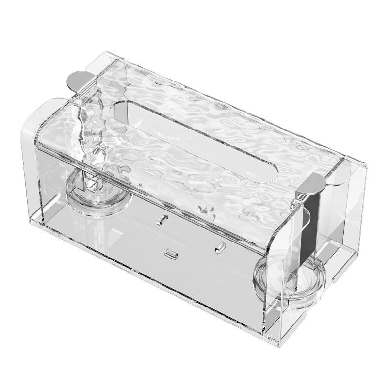 Wall-Mounted Suction Cup Tissue Box Holder - Space-Saving Tissue Storage