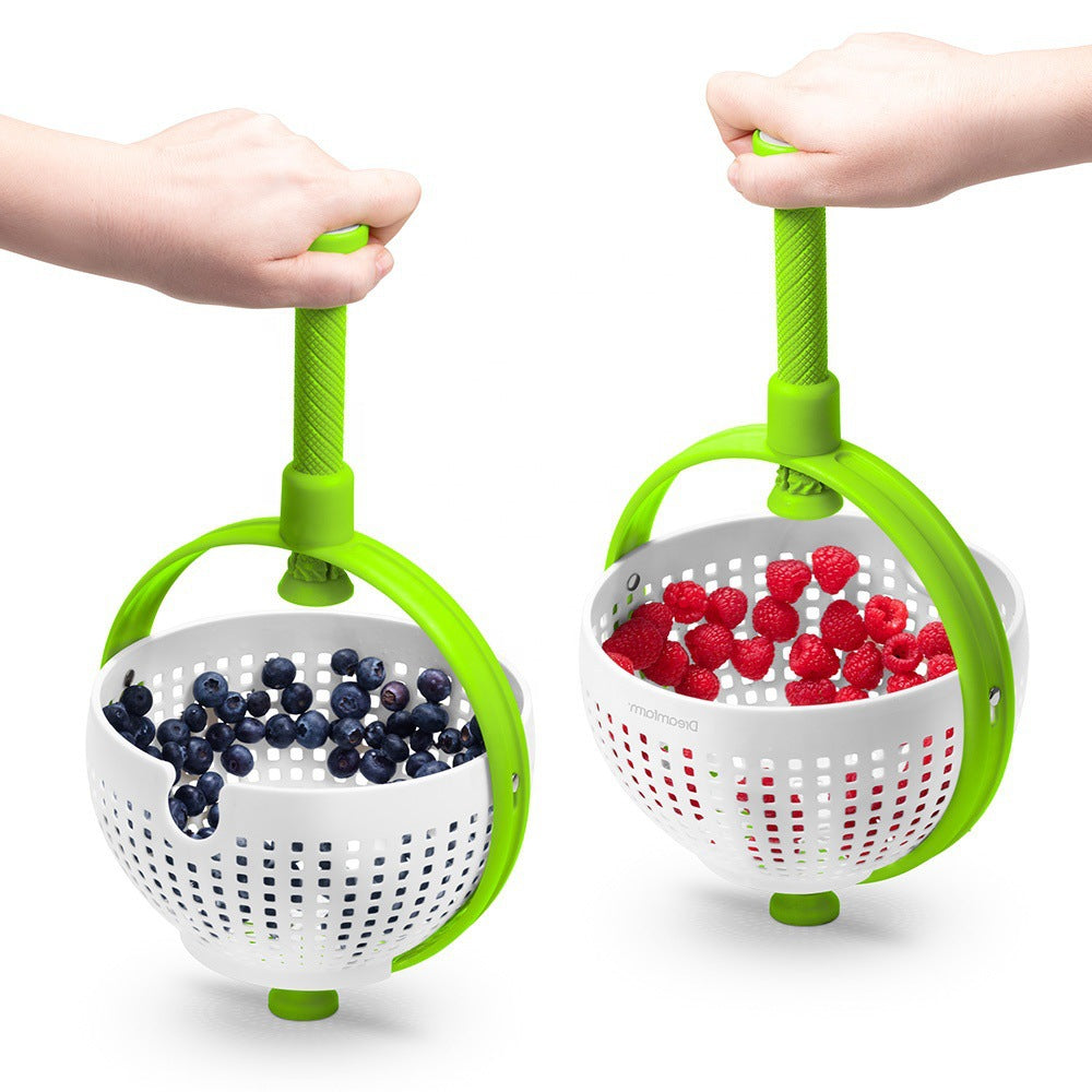 Salad Spinner with Drain Basket - Fast Spin Dryer for Crisp, Dry Greens