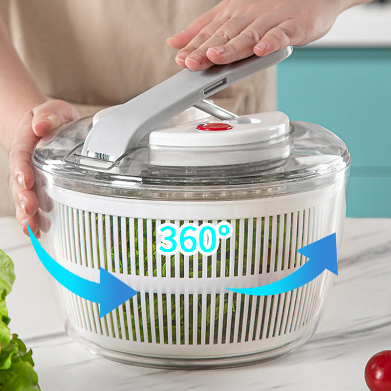 Vegetable Washing & Drying Basin - Press-Drain Salad Spinner Bowl