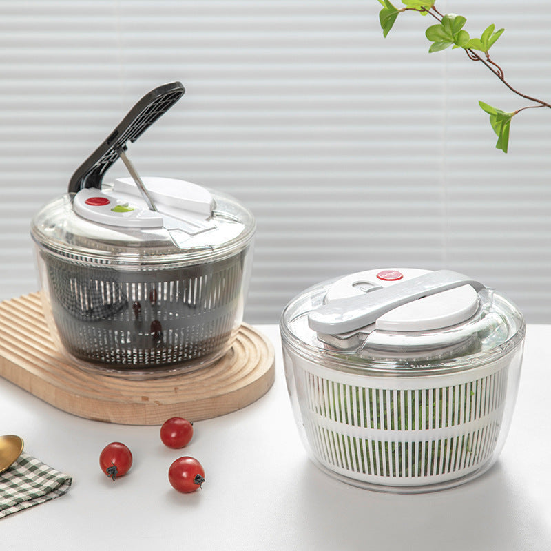 Vegetable Washing & Drying Basin - Press-Drain Salad Spinner Bowl