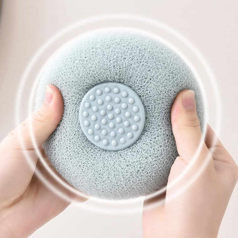 Suction Cup Massage Bath Brush - Hands-Free Foaming Exfoliating Body Brush
