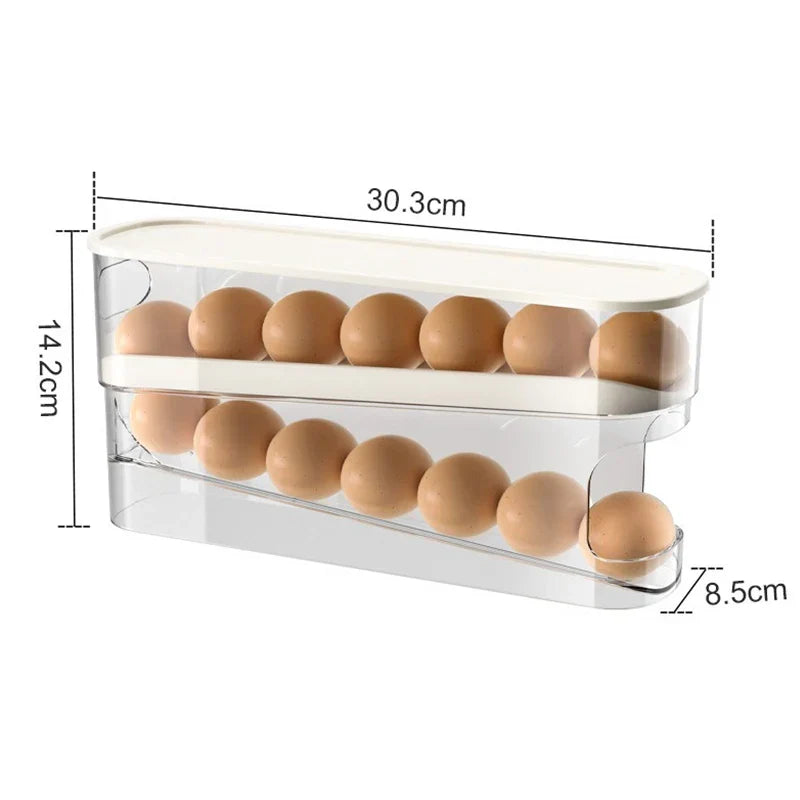 Stackable Refrigerator Egg Storage Box - Fridge Egg Holder & Organizer