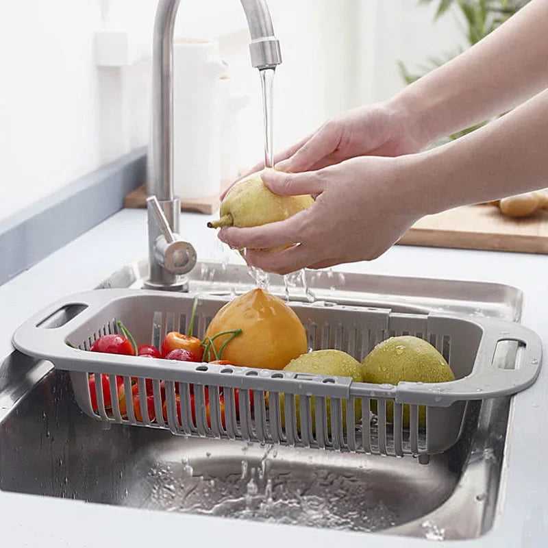 Retractable Sink Draining Basket - Expandable Kitchen Fruit and Vegetable Strainer