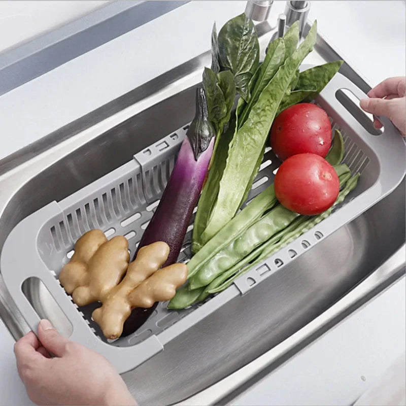 Retractable Sink Draining Basket - Expandable Kitchen Fruit and Vegetable Strainer