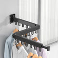Retractable Wall Mount Clothes Drying Rack - Stainless Steel Foldaway Rack