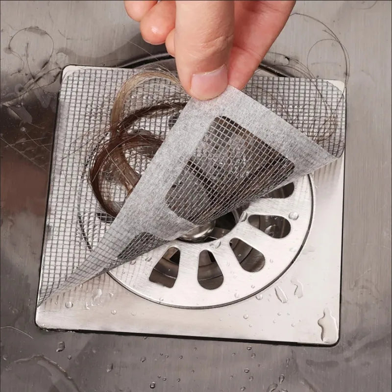 Disposable Floor Drain Filter Stickers - Hair & Debris Catcher for Kitchen & Bathroom Drains