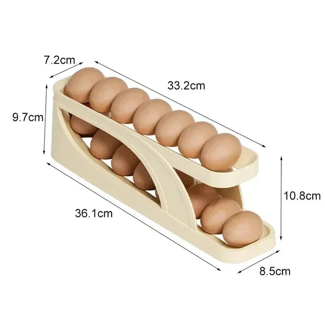 Stackable Refrigerator Egg Storage Box - Fridge Egg Holder & Organizer