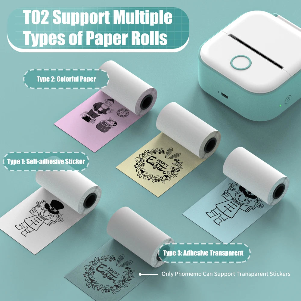 Portable Pocket Printer + 9 ROLLS