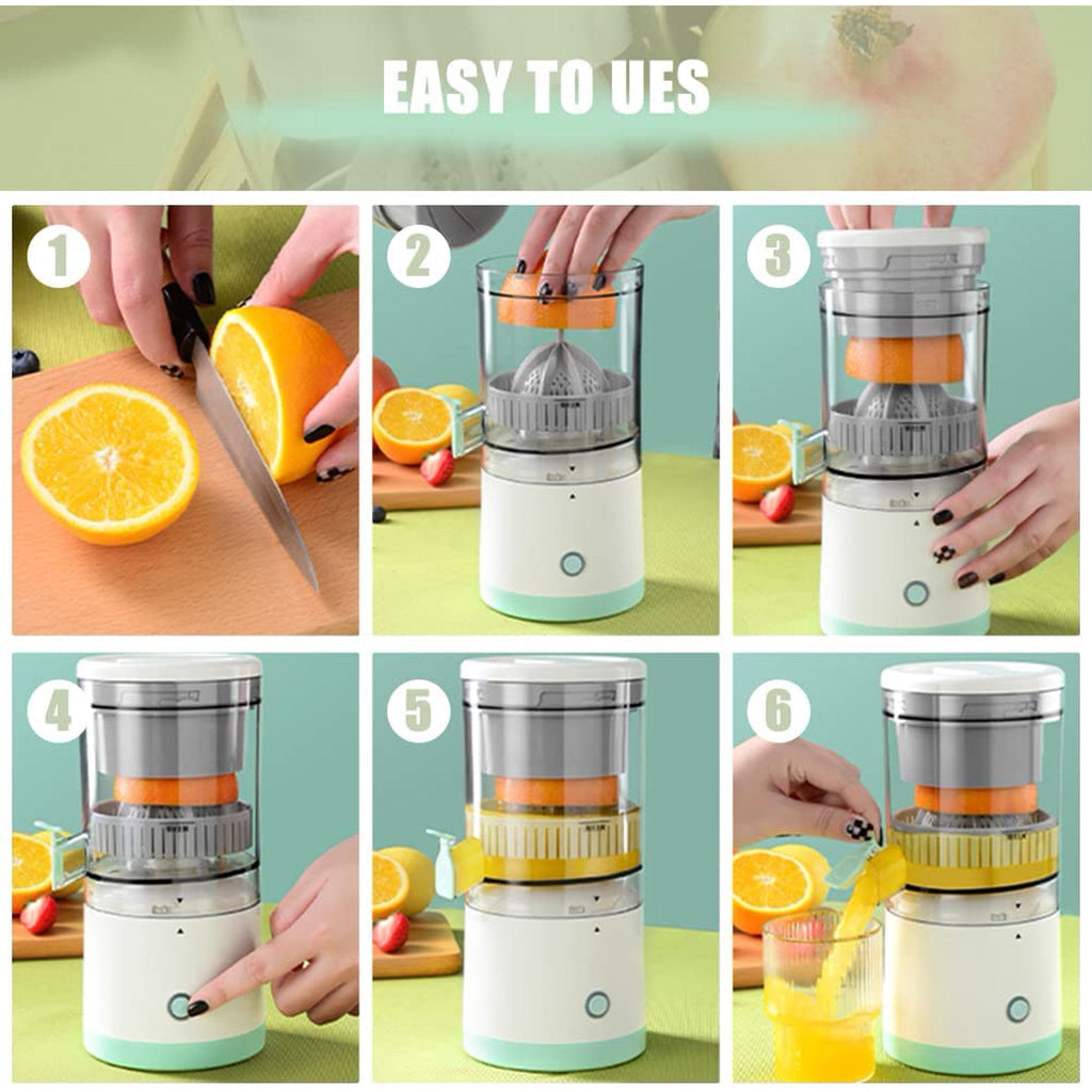 Portable USB Rechargeable Citrus Juicer - Cordless Electric Fruit Squeezer
