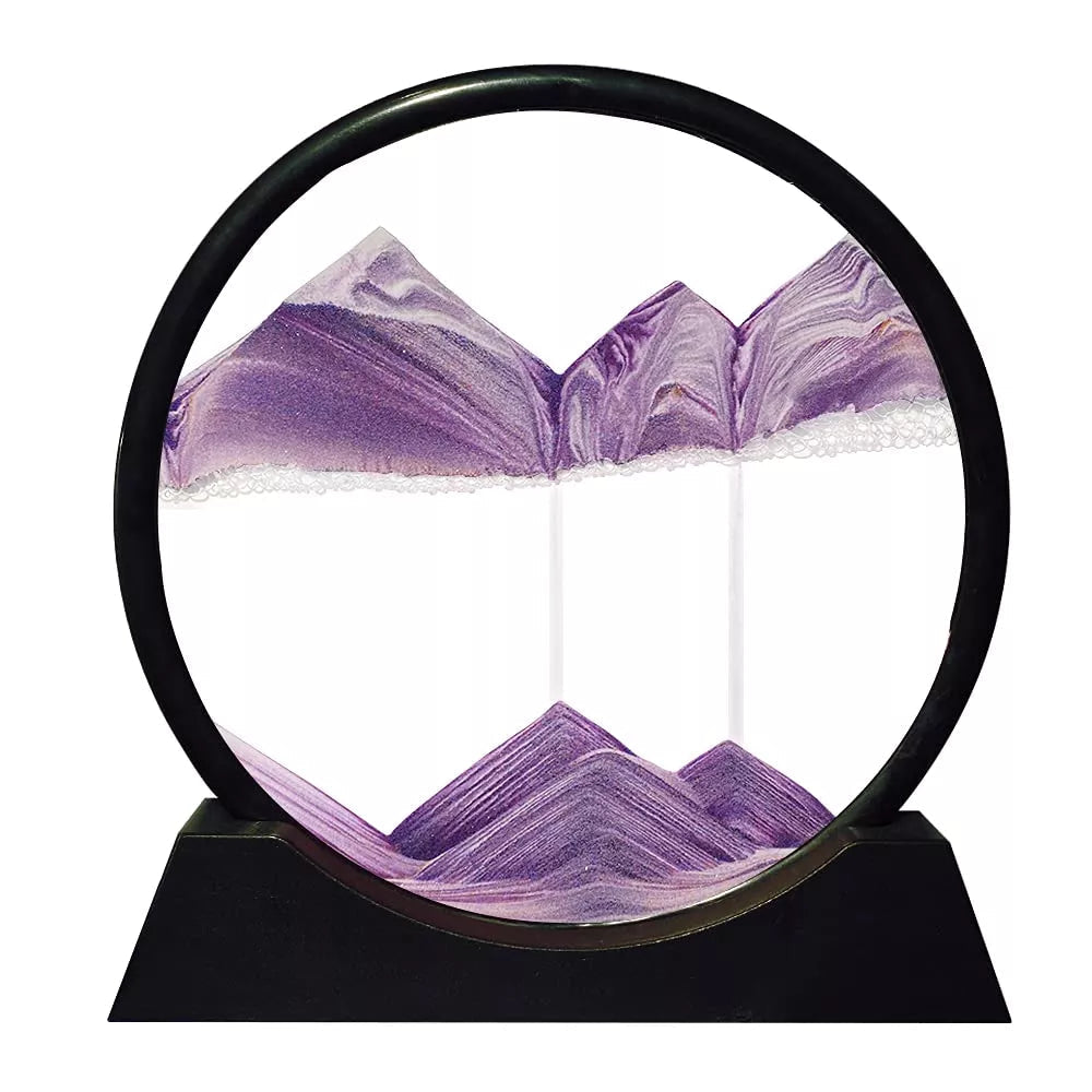 3D Moving Sand Art Hourglass - Rotating Sandscape Desk Decor