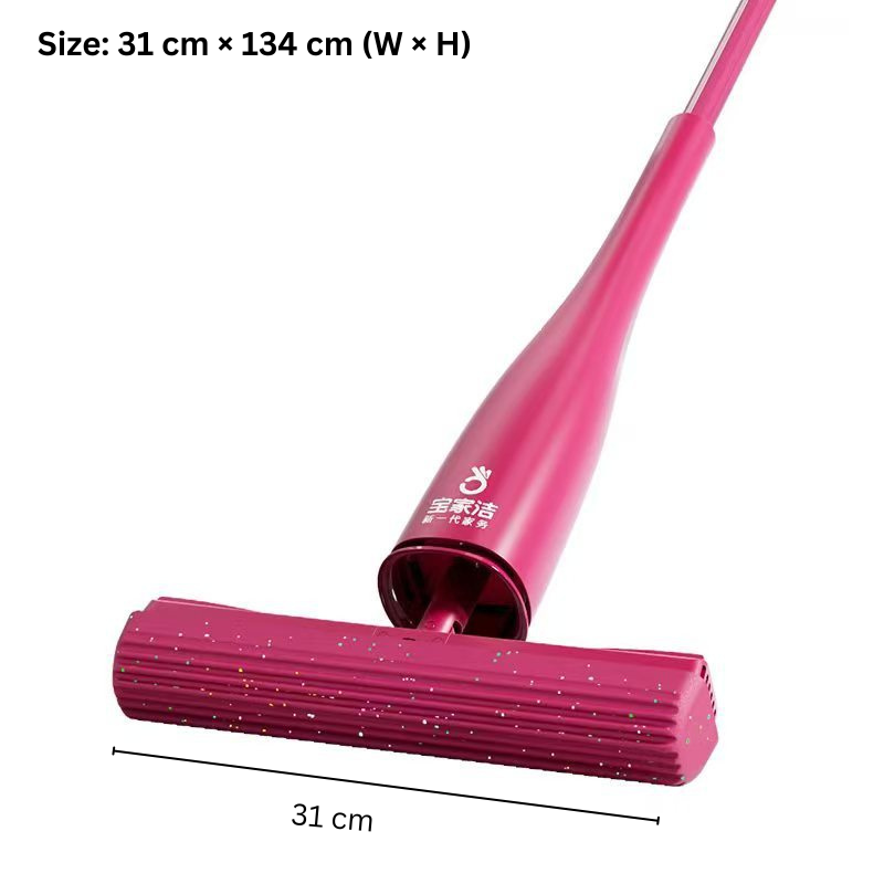 Long Handle Self-Wringing Sponge Mop - Wet & Dry Floor Cleaning Tool