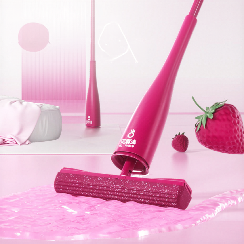 Long Handle Self-Wringing Sponge Mop - Wet & Dry Floor Cleaning Tool