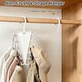 V-Shape Non-Crush Hanger with 12 Storage Hooks - Space-Saving Closet Organizer
