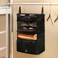 Black hanging travel closet organizer