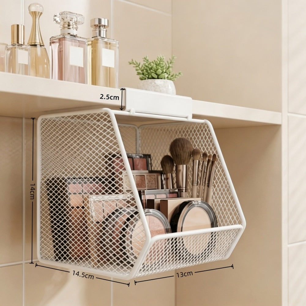 White hanging under-shelf basket, 1 pack