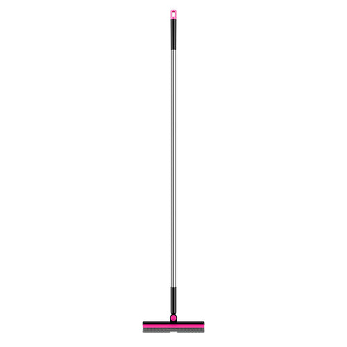 3-in-1 V-Shape Floor Scrub Brush with Detachable Squeegee Head - Long Handle Tile & Grout Cleaner