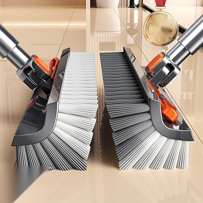 V-Shape Tile & Grout Scrub Brush - 49-Inch Extendable Handle Double-Sided Cleaner